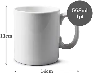 WM Bartleet & Sons Porcelain Large 1 Pint Mug, White