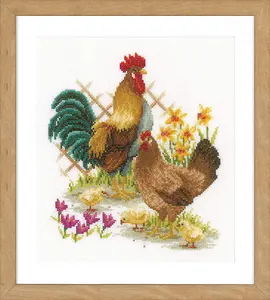 CHICKEN FAMILY - Counted Cross Stitch Kit: Chicken Family - Vervaco