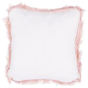 Set of 2 Cushions LUBHA Boucle 42 x 42 cm Solid Pink