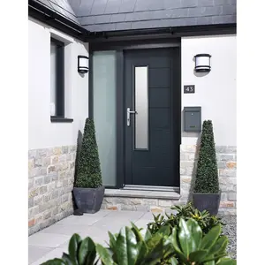 GRP Newbury Glazed Grey External Door Grey / 2032mm H x 813mm W x 44mm D