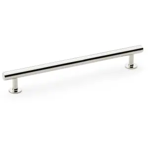 Round T Bar Pull Handle - Polished Nickel 192mm Centres SOLID BRASS Drawer Door