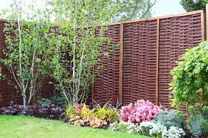 Willow Hurdle Fence Panel Framed Handwoven 6ft x 4.5ft