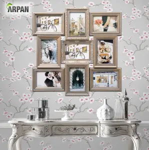 Arpan Vintage Gold Multi Aperture Picture Photo Frame, Holds 9 x 6x4" Photos, Best Gifting Frame, Family Frame