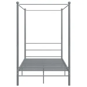 Berkfield Canopy Bed Frame Grey Metal 140x200 cm