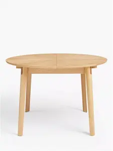 John Lewis Notch Round 4-6 Seater Extending Dining Table, Oak