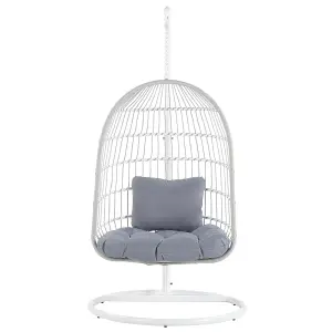 Hanging Chair with Stand ALLERA Fabric White