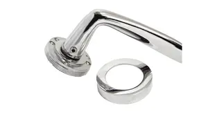 Carla Door Handles Latch Curved Lever on Rose - Chrome 125mm