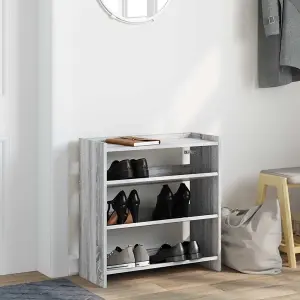 Berkfield Shoe Rack Grey Sonoma 60x25x62 cm Engineered Wood