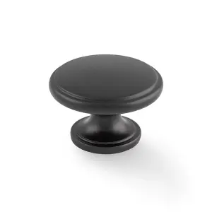 38mm Matt Black Cabinet Knob Round Cupboard Door Drawer Pull