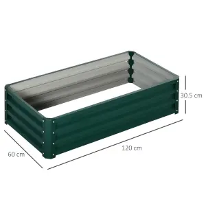 Outsunny Raised Garden Bed Elevated Planter Box for Flowers Green