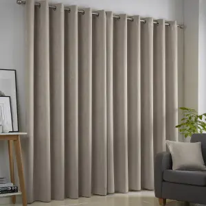 Strata Natural Triple-Woven Dimout Eyelet Curtains