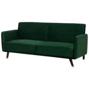 Beliani Glam Sofa Bed SENJA Emerald Green