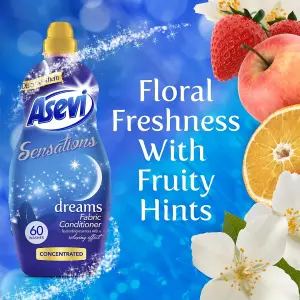 Asevi Sensations Dreams Concentrated Fabric Softener 60 Doses, 1.5L (Pack of 12)