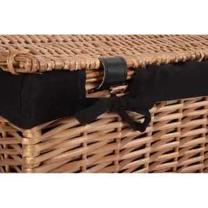 Wicker Packaging Hamper Basket with Lining Black