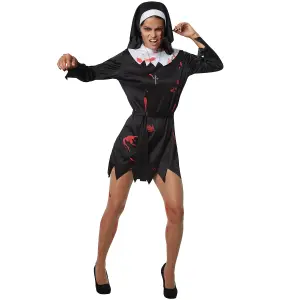 Scary Nun - Halloween fancy dress costume for women - black/white XXL