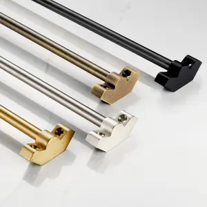 Black Brass Stair Rod With Ends - 120cm - SE Home