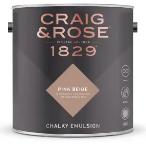 Craig & Rose 1829 Pink Beige Chalky Emulsion paint, 2.5L