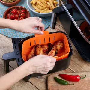 Wafe Air Fryer Liner Dual (Set of 2) Orange/Black