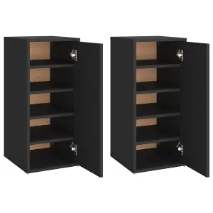 Shoe Cabinets 2 pcs Black 32x35x70 cm Engineered Wood