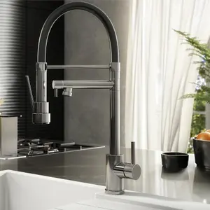 Liquida GD385BS Single Lever Multi Use Pull Out Brushed Steel Kitchen Mixer Tap