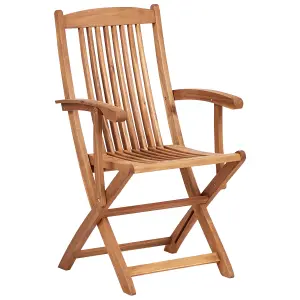 Set of 2 Garden Chairs MAUI II Acacia Wood Light Wood