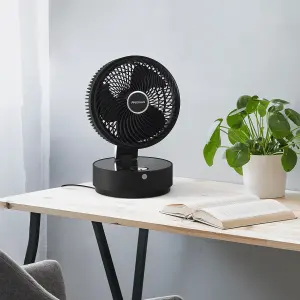 Pro Breeze 8" Turbo Desk Fan with 24 Speeds, 4 Operating Modes and 12 Hour Timer - Black