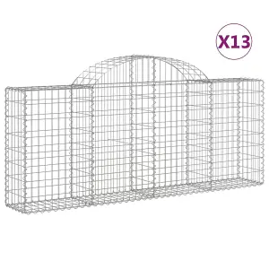 Berkfield Arched Gabion Baskets 13 pcs 200x30x80/100 cm Galvanised Iron