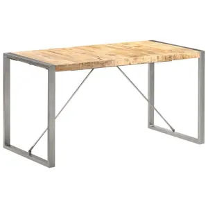 Cheyenne Dining Table Solid Wood Natural / Grey / H75 x L140 x W70cm