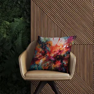 A Vibrant Abstract Painting Of Halloween Outdoor Cushion 45cm x 45cm