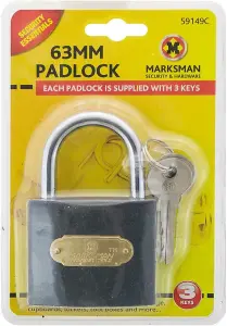 Heavy Duty Iron Padlock With 3 Keys Security Pad Lock Luggage Locker 63Mm