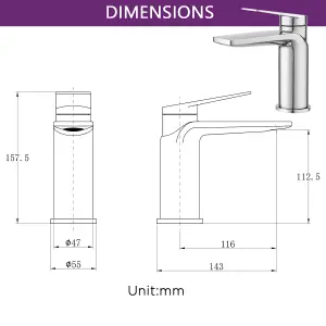 BATHWEST Basin Mixer Taps  Modern Monobloc Basin Taps  Single Handle Chrome Brass Bathroom Sink Taps