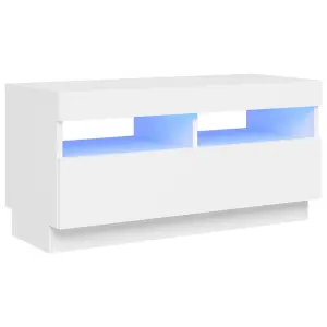 Berkfield TV Cabinet with LED Lights White 80x35x40 cm