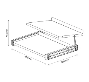 GoodHome Atomia Grey Metallic effect Full extension Pull-out shoe rack (W)464mm