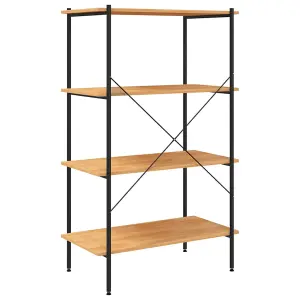 Berkfield 4-Tier Shelving Unit Black and Oak 80x40x130 cm