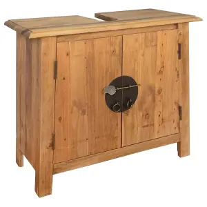 Berkfield Bathroom Vanity Cabinet Solid Recycled Pinewood 70x32x63 cm