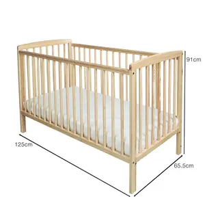 Sydney Cot with Mattress Natural