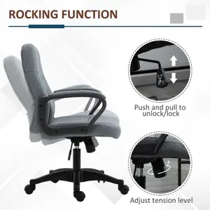 Vinsetto Office Chair with Massage 360 Swivel Chair Adjustable Height Grey