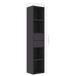 Berkfield Book Cabinet Grey 36x30x171 cm Engineered Wood