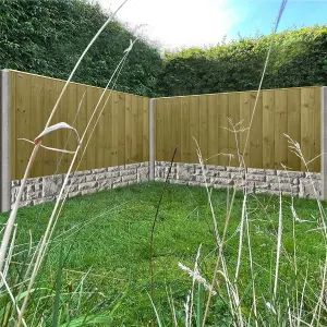 Ultimate Vertical Tongue & Groove Fence Panel (Pack of 3) Width: 6ft x Height: 3ft Interlocking Planks Fully Framed