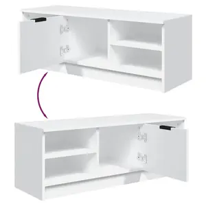 vidaXL TV Cabinet White 102x35.5x36.5 cm Engineered Wood