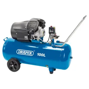 Draper  100L Direct Drive V-Twin Air Compressor, 2.2kW/3hp 65396