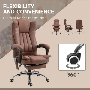 Vinsetto High Back Office Chair with Vibration Massage and Heat, Brown