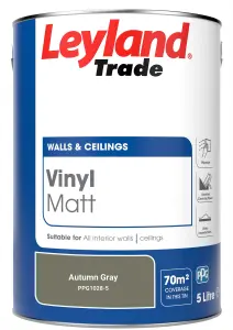 Leyland Trade Vinyl Matt Walls & Ceilings Emulsion Paint Autumn Gray (PPG1028-5) 5L