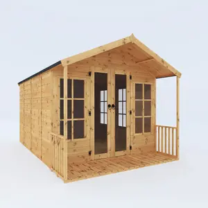 Mercia 12x8 ft with Double door & 4 windows Apex Wooden Summer house