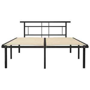 Berkfield Bed Frame Black Metal 140x200 cm