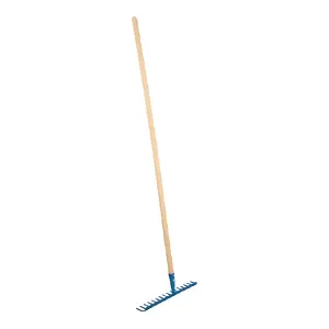 Steel Garden Rake for Hay, Leaves, Lawn, 33 cm / 13 in with 12 Tins, Ideal Gardening Tool (With Handle)