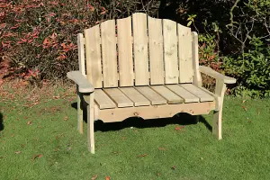 Alton Manor Wooden Bench Garden Seat - L70 x W150 x H100 cm - Partially Assembled