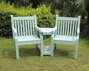 Winawood Sandwick Wood Effect Love Seat - Duck Egg Green