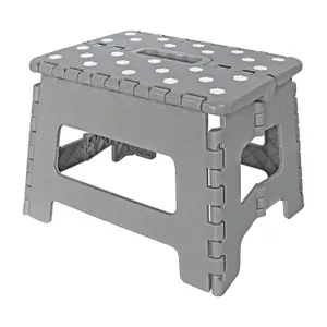 Foldable Stool with Handle - Folding Step Stool - for Kids Adults - Kitchen Garden Bathroom - Portable Collapsible Stepping Stool