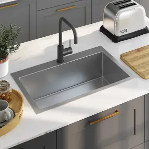 vidaXL Handmade Kitchen Sink Stainless Steel